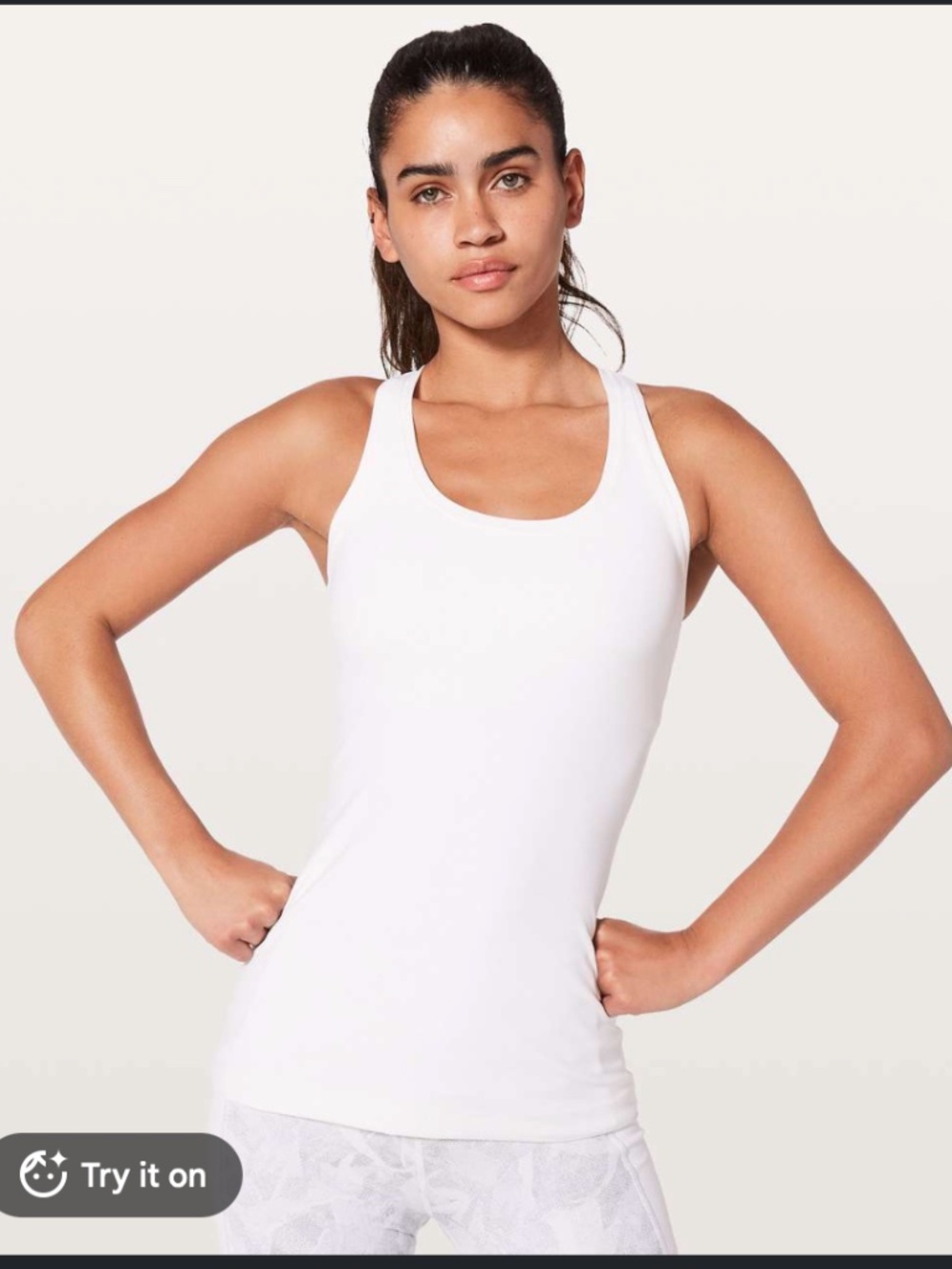 *BNWT** Lululemon Cool Racerback tank in white